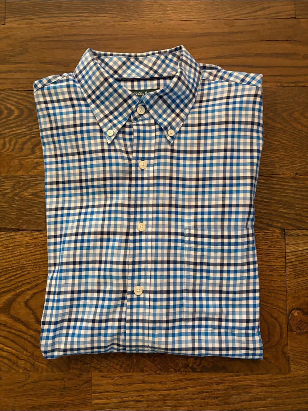 Bobby Jones Blue and White Gingham Button-Down Shirt